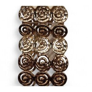 New Directions Gold Tone Spiral Stretch Bracelet Cuff Gold One Size NWT